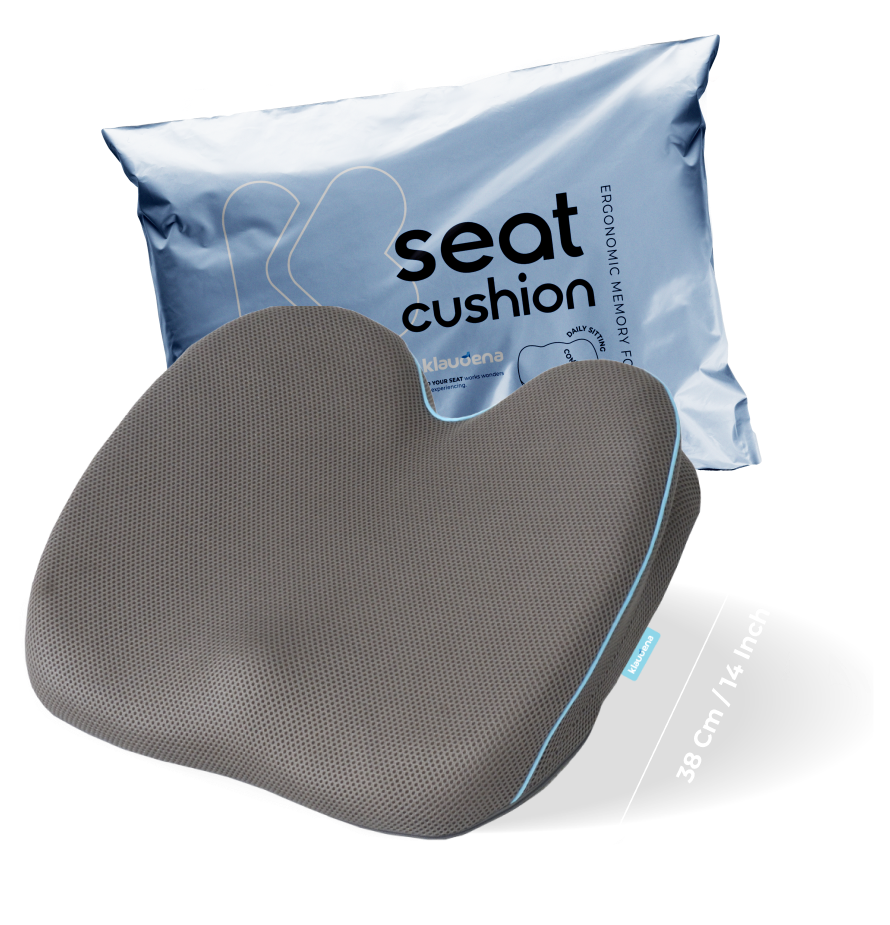  Klaudena, Office Chair Cushion for Tailbone Pain & Pressure  Relief, Seat Cushion for Long Sitting Hours, Coccyx Lower Back Support, Memory Foam Cushions for Hip & Sciatica